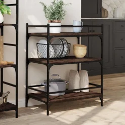 vidaXL Keukentrolley 65x40x86,5 cm bewerkt hout bruin eikenkleurig
