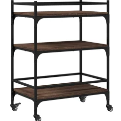 vidaXL Keukentrolley 65x40x86,5 cm bewerkt hout bruin eikenkleurig