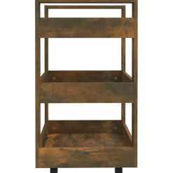 vidaXL Keukentrolley 60x45x80 cm bewerkt hout gerookt eikenkleurig