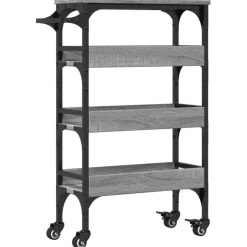 vidaXL Keukentrolley 53x20x76 cm bewerkt hout grijs sonoma eiken
