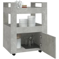 vidaXL Keukentrolley 60x45x80 cm bewerkt hout betongrijs