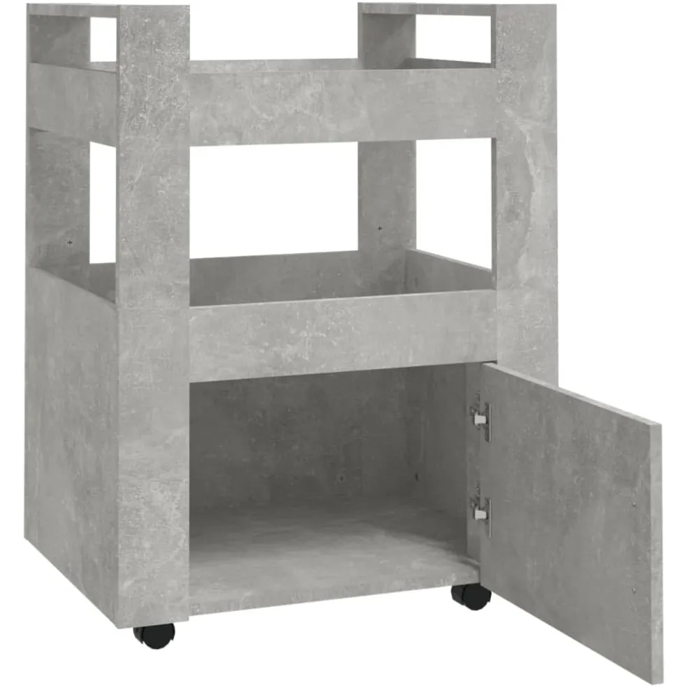 vidaXL Keukentrolley 60x45x80 cm bewerkt hout betongrijs