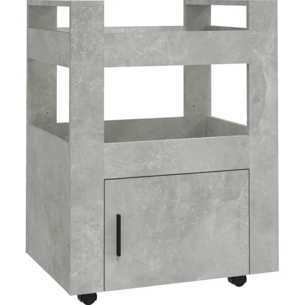 vidaXL Keukentrolley 60x45x80 cm bewerkt hout betongrijs