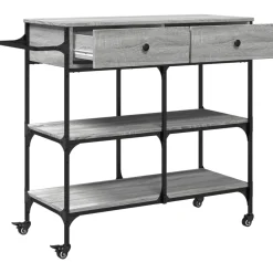 vidaXL Keukentrolley 105x42x95 cm bewerkt hout grijs sonoma eikenkleur