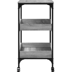 vidaXL Keukentrolley 60x41x80,5 cm bewerkt hout grijs sonoma eiken