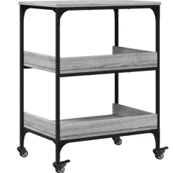 vidaXL Keukentrolley 60x41x80,5 cm bewerkt hout grijs sonoma eiken