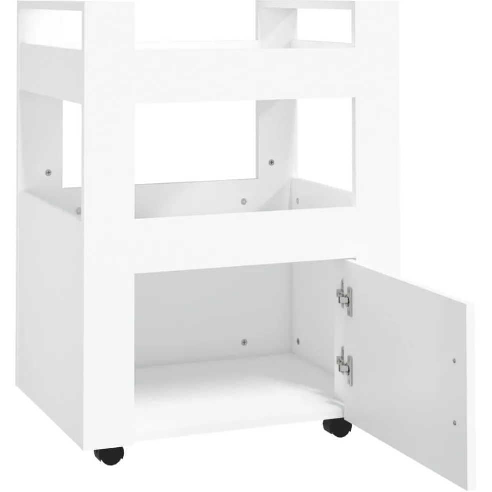 vidaXL Keukentrolley 60x45x80 cm bewerkt hout wit