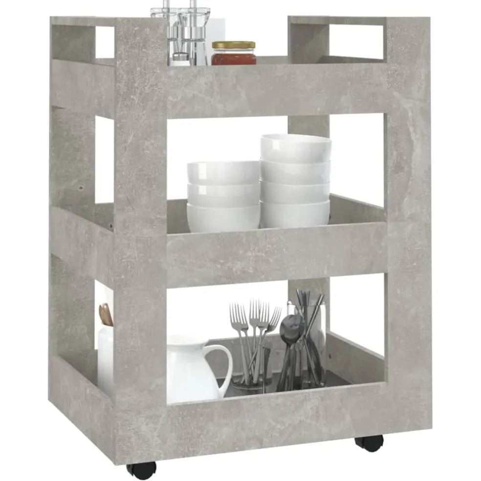 vidaXL Keukentrolley 53x20x76 cm bewerkt hout gerookt eikenkleurig