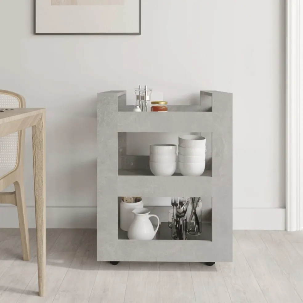 vidaXL Keukentrolley 53x20x76 cm bewerkt hout gerookt eikenkleurig