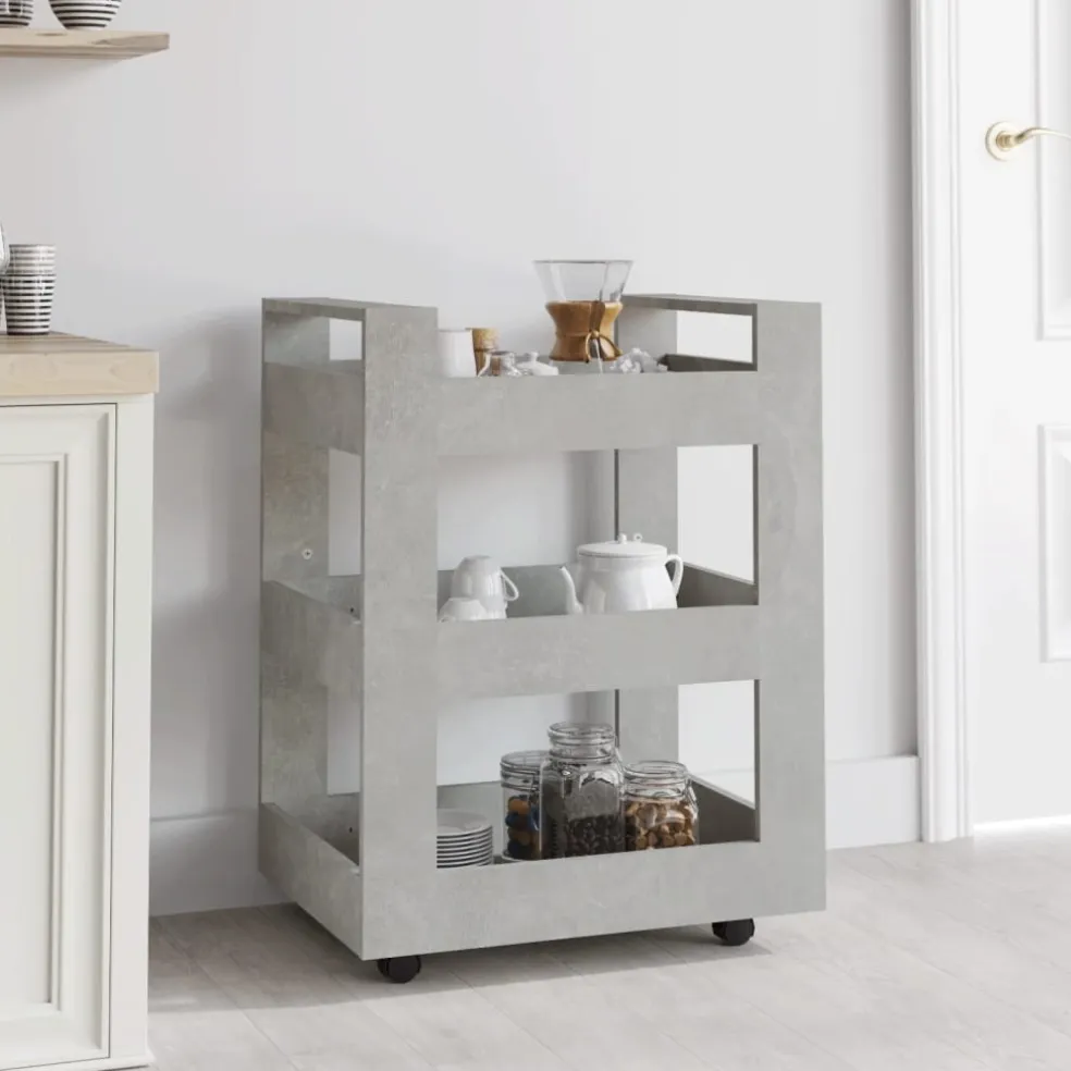 vidaXL Keukentrolley 53x20x76 cm bewerkt hout gerookt eikenkleurig