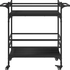 vidaXL Keukentrolley 82x40x78,5 cm bewerkt hout zwart