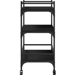 vidaXL Keukentrolley 65x40x86,5 cm bewerkt hout zwart