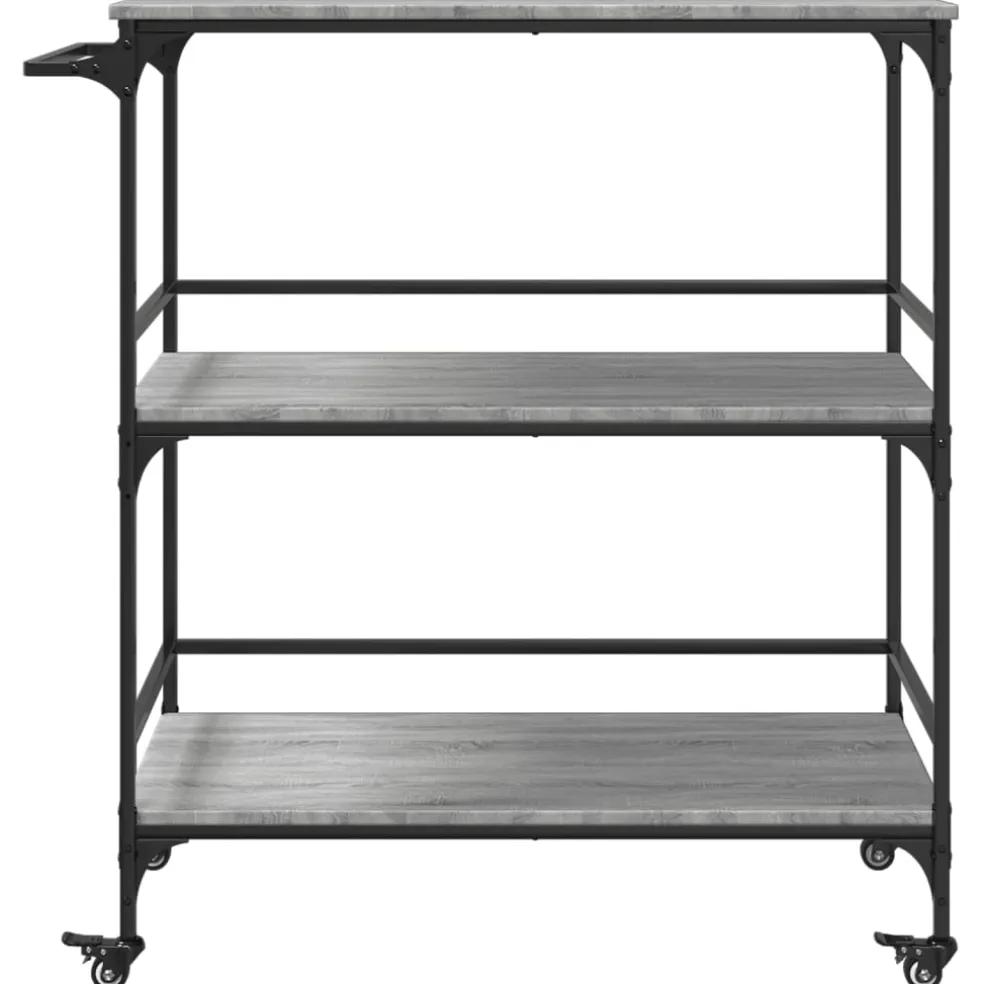 vidaXL Keukentrolley 100,5x50x105 cm grijs sonoma eikenkleur