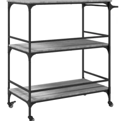 vidaXL Keukentrolley 100,5x50x105 cm grijs sonoma eikenkleur