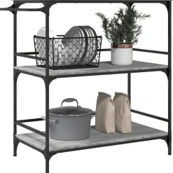 vidaXL Keukentrolley 100,5x50x105 cm grijs sonoma eikenkleur