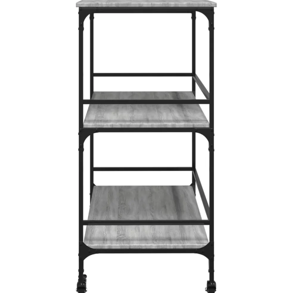 vidaXL Keukentrolley 100,5x50x105 cm grijs sonoma eikenkleur