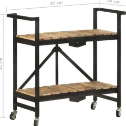 vidaXL Keukentrolley 87x36x81 cm massief mangohout