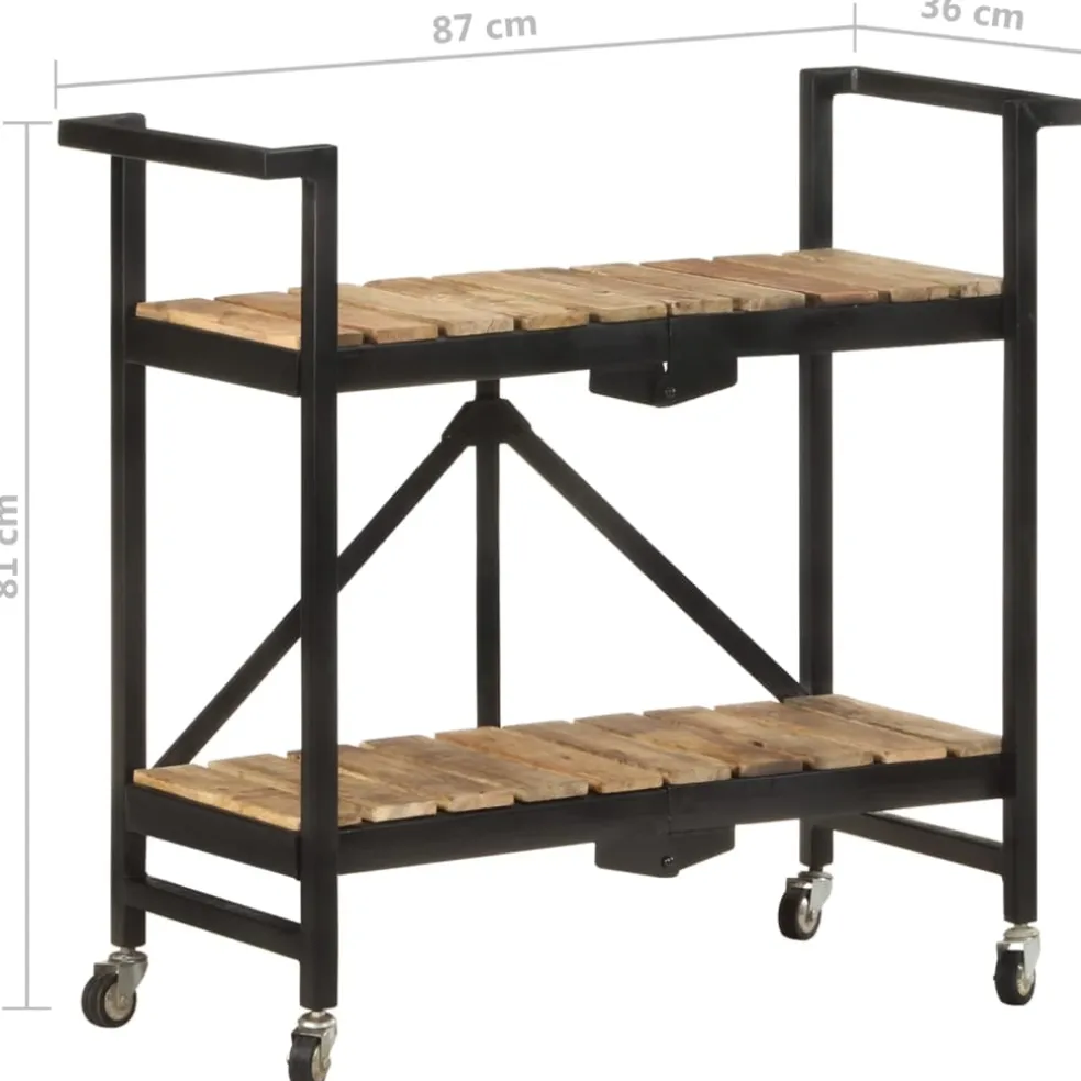 vidaXL Keukentrolley 87x36x81 cm massief mangohout