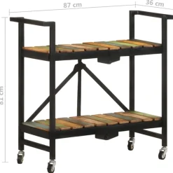 vidaXL Keukentrolley 87x36x81 cm massief gerecycled hout