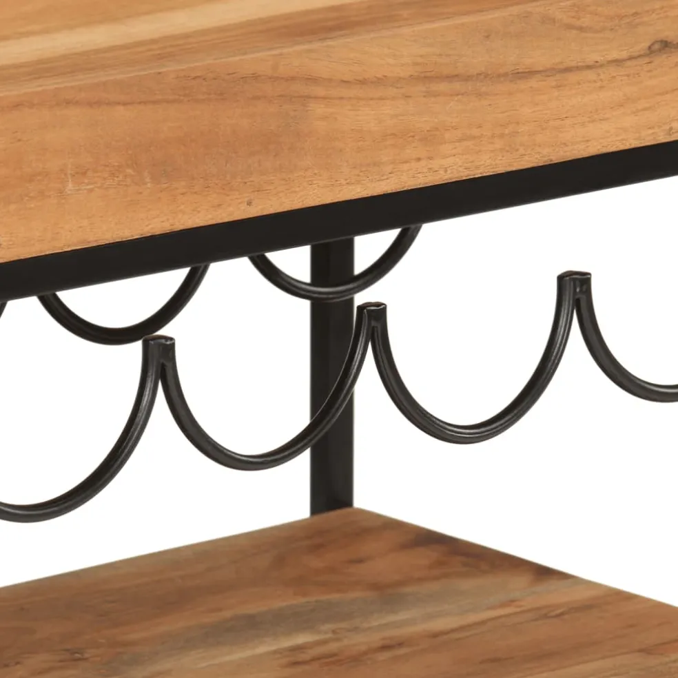 vidaXL Keukentrolley 60x40x80 cm massief acaciahout en ijzer