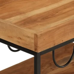 vidaXL Keukentrolley 60x40x80 cm massief acaciahout en ijzer