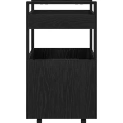 vidaXL Keuken Trolley Zwart eiken 60 x 45 x 80 cm Bewerkt hout