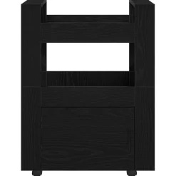 vidaXL Keuken Trolley Zwart eiken 60 x 45 x 80 cm Bewerkt hout
