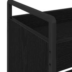 vidaXL Keuken Trolley Zwart Eiken 70 x 30 x 82 cm Bewerkt hout