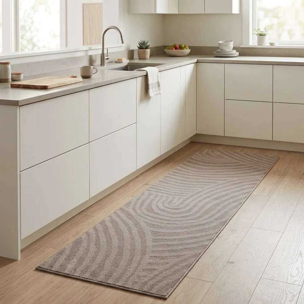 vidaXL Keuken Vloerkleed Bruin Scandinavisch 150 x 45 cm