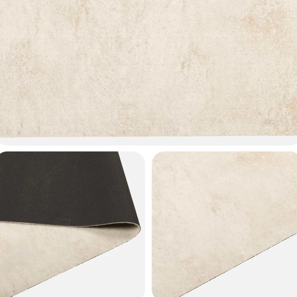 vidaXL Keuken Vloerkleed crèmekleurig beton 150 x 45 cm 100% Polyamide
