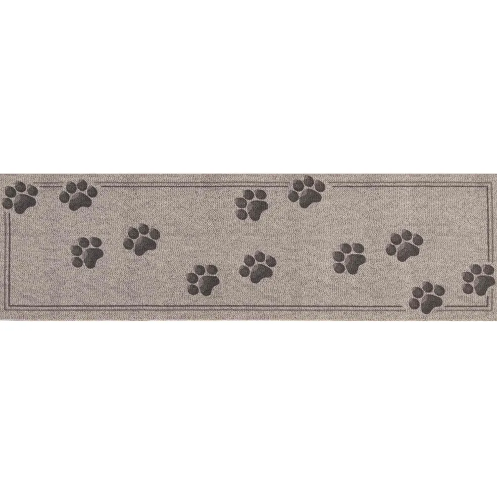 vidaXL Keuken Vloerkleed Grijze poten 150 x 45 cm 100% Polyamide