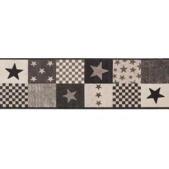 vidaXL Keuken Vloerkleed grijze sterren 150 x 45 cm 100% Polyamide