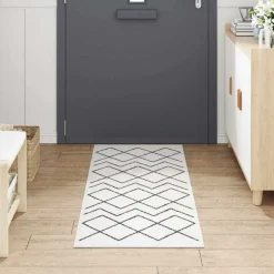 vidaXL Keuken Vloerkleed Wit 180 x 60 cm Fluweel