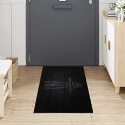 vidaXL Keuken Vloerkleed Zwart 180 x 60 cm 100% Polyamide Wasbaar