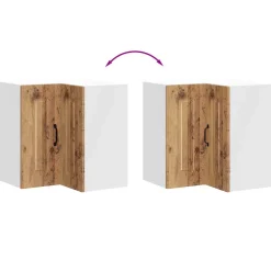 vidaXL Keukenwandhoekkast Kalmar bewerkt hout oud houtkleurig