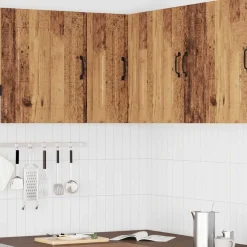 vidaXL Keukenwandhoekkast Kalmar bewerkt hout oud houtkleurig