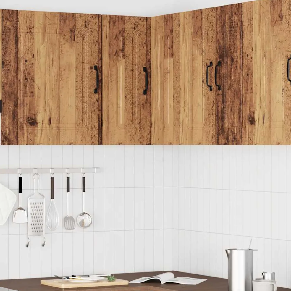 vidaXL Keukenwandhoekkast Kalmar bewerkt hout oud houtkleurig