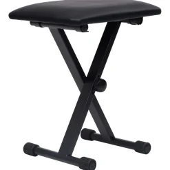 vidaXL Keyboardstandaard en -kruk dubbel versterkt zwart