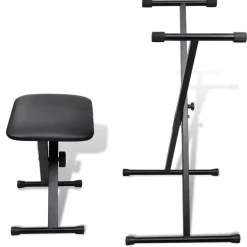 vidaXL Keyboardstandaard en -kruk verstelbaar