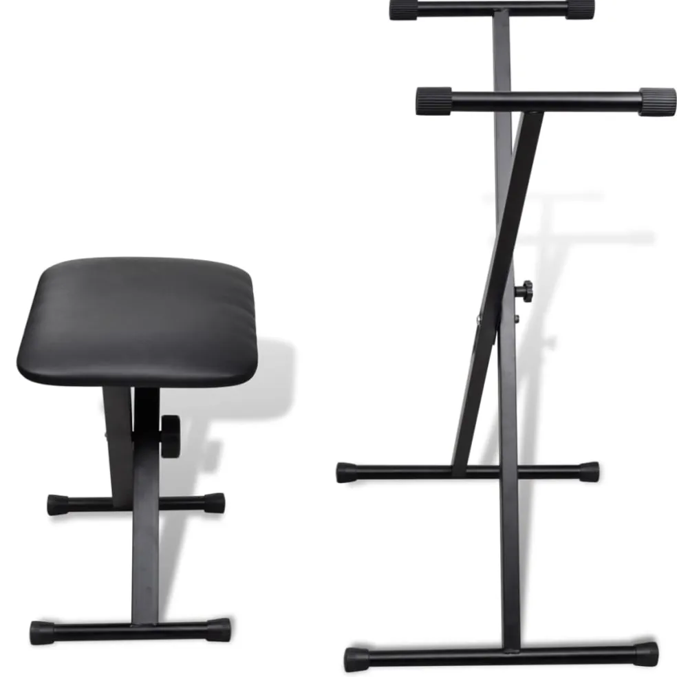 vidaXL Keyboardstandaard en -kruk verstelbaar
