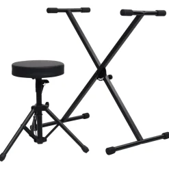 vidaXL Keyboardstandaard en -kruk zwart