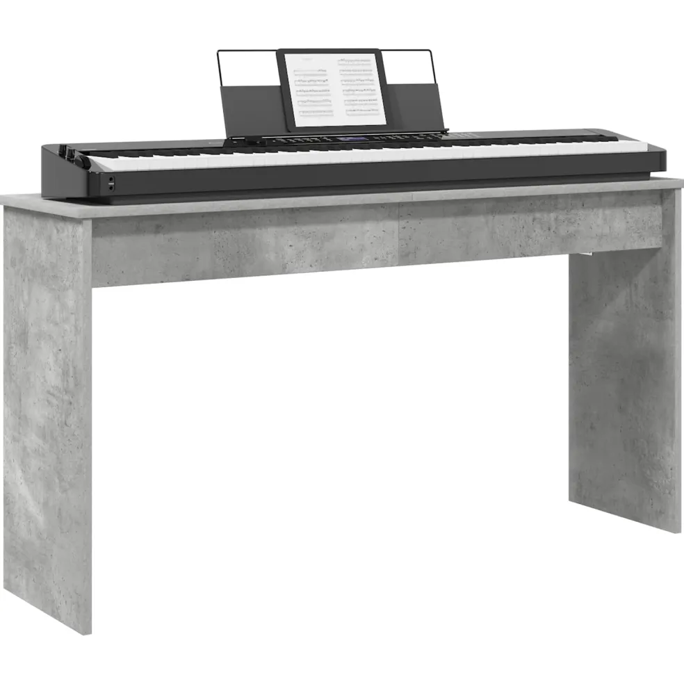 vidaXL Keyboardstand Beton Grijs 120 x 32 x 64 cm Bewerkt hout