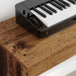 vidaXL Keyboardstand Oudhout 100 x 32 x 64 cm Bewerkt hout