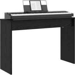 vidaXL Keyboardstand Zwart Eiken 100 x 32 x 64 cm Bewerkt hout