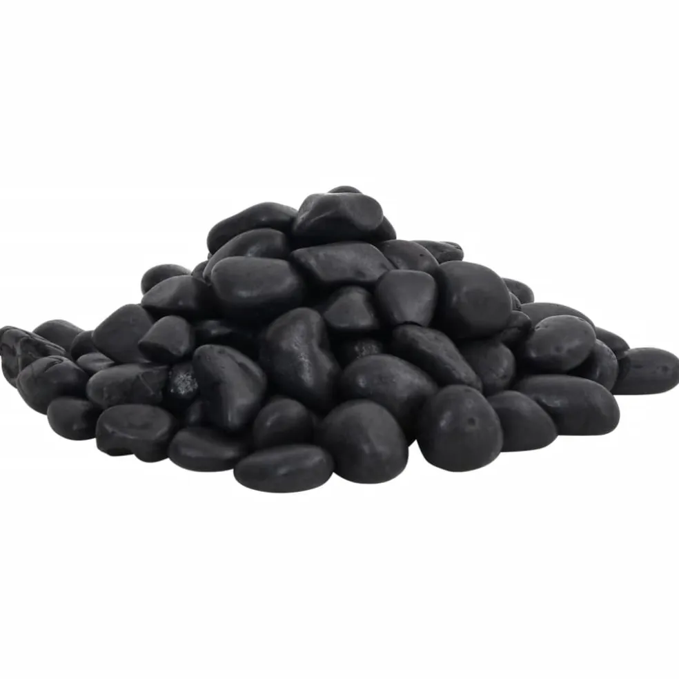 vidaXL Kiezelstenen gepolijst 2-5 cm 10 kg zwart