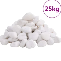 vidaXL Kiezelstenen gepolijst 2-5 cm 25 kg wit