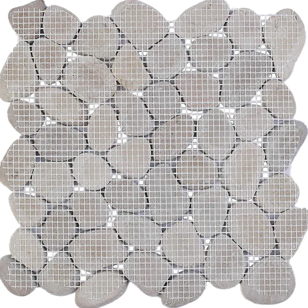 vidaXL Kiezeltegels Taupe 30 x 30 cm Rivierenkiezel