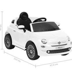 vidaXL Kinderauto Fiat 500 elektrisch wit