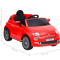 vidaXL Kinderauto Fiat 500 elektrisch rood
