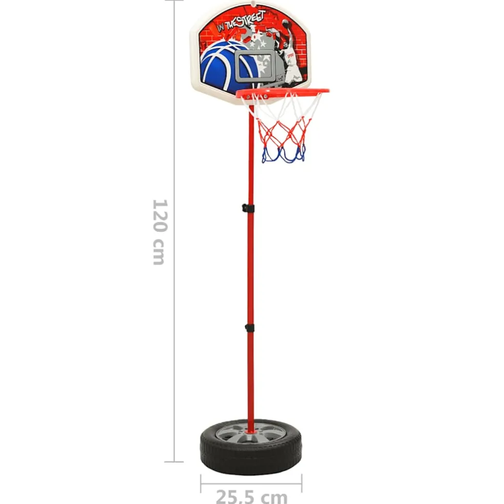 vidaXL Kinderbasketbalset verstelbaar 120 cm